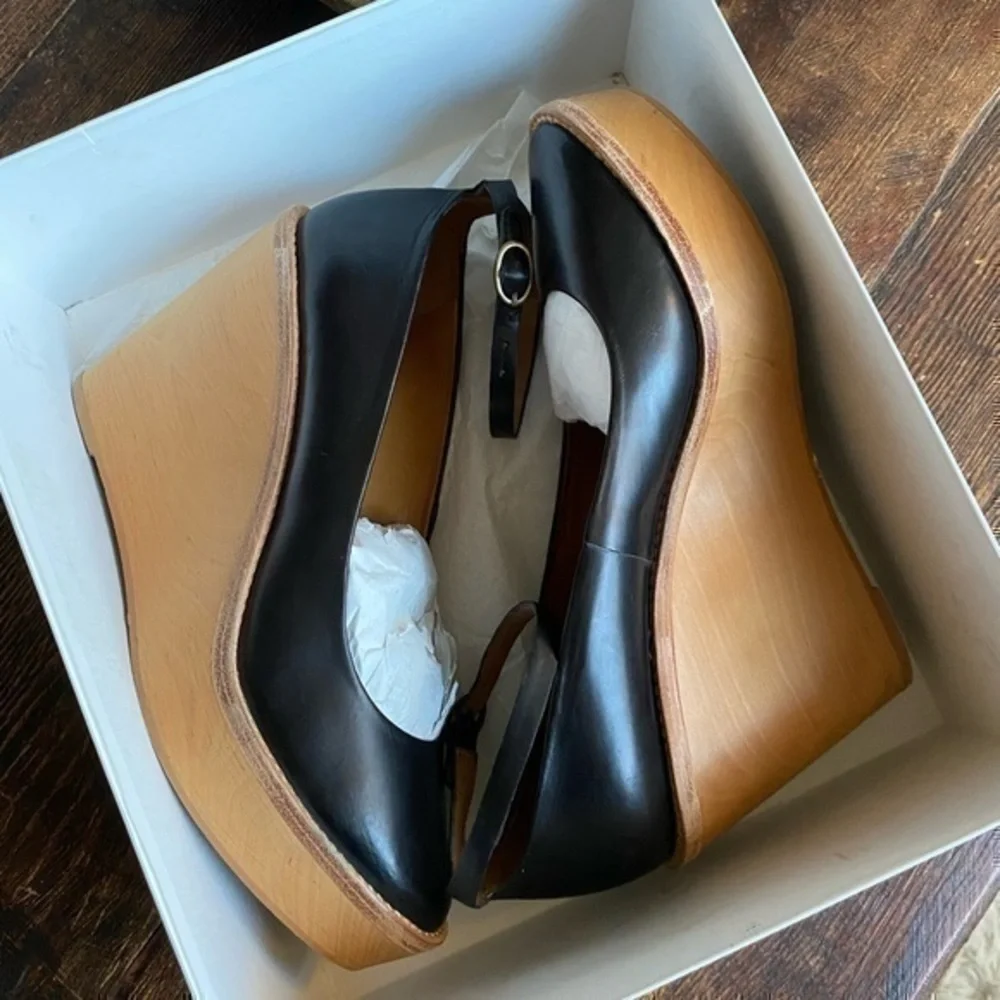 Isabel Marant Leather Wedge Platform Shoes